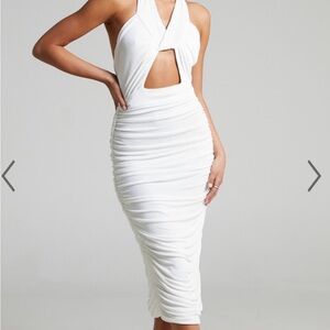 NWT Showpo White Cut Out Halter Dress